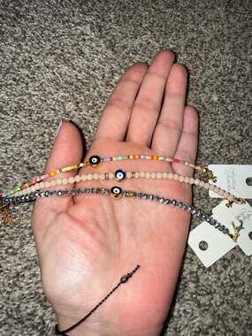 Evil Eye Seed Bead Bracelet Set of 3
